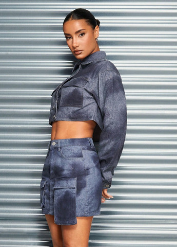 Разноцветная джинсовая юбка SHEIN карго