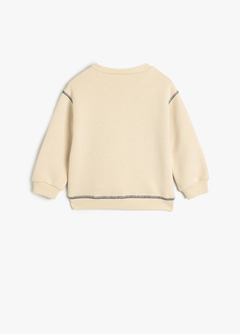 KOTON свитшот надпись бежевый кэжуал хлопок, трикотаж