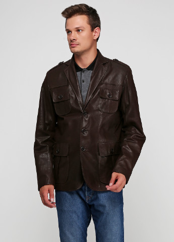 Темно-коричневая демисезонная куртка замшевая Franco Rossetti