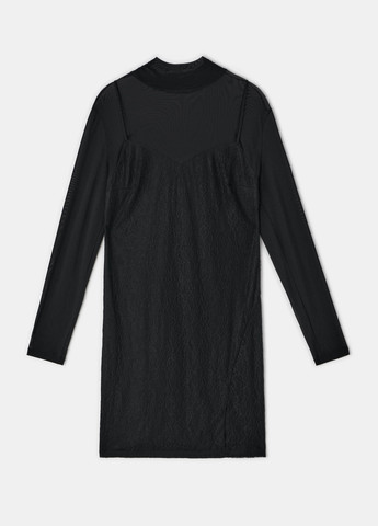Черное кэжуал платье платье-водолазка Mohito однотонное