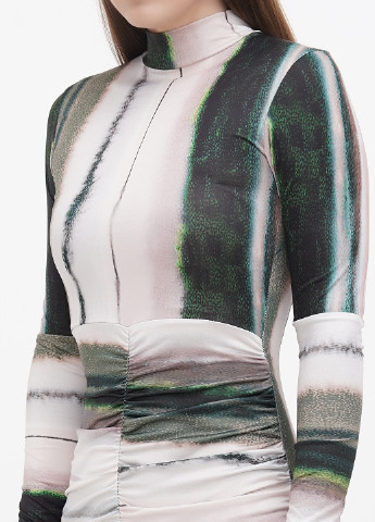 Комбинированное кэжуал платье платье-водолазка PrettyLittleThing с абстрактным узором