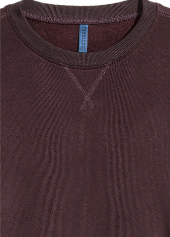 H&M свитшот однотонный бордовый кэжуал хлопок