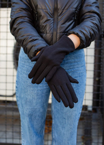Перчатки Hand Without Basic однотонные чёрные кэжуалы шерсть