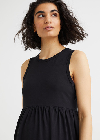 Чорна кежуал сукня для вагітних кльош H&M однотонна