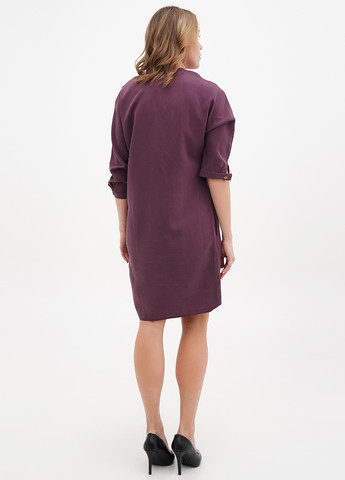 Сливовое кэжуал платье Sassofono однотонное
