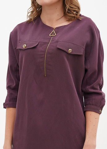 Сливовое кэжуал платье Sassofono однотонное