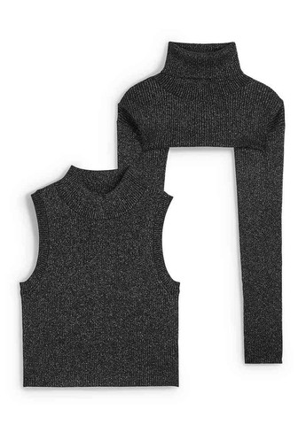 Черный демисезонный комплект (жилет, болеро) C&A