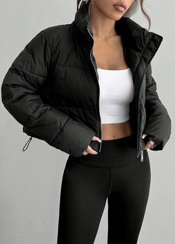 Черная демисезонная куртка SHEIN