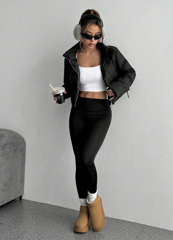 Черная демисезонная куртка SHEIN