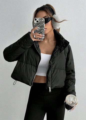 Черная демисезонная куртка SHEIN