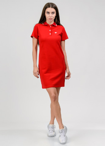 Красное кэжуал платье поло Go Fitness с логотипом