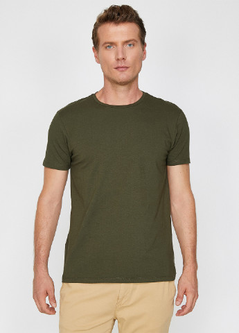 Оливковая летняя футболка KOTON