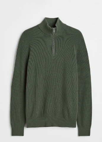 Темно-зелений демісезонний светр H&M
