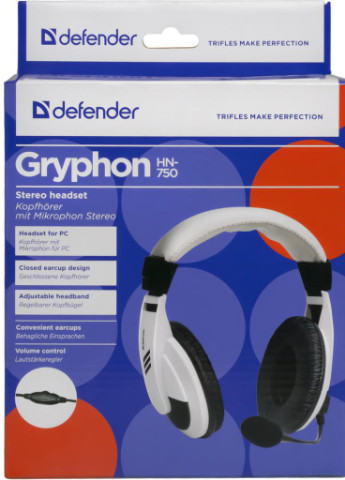 Навушники Gryphon HN-750 White (63747) Defender (207365953)
