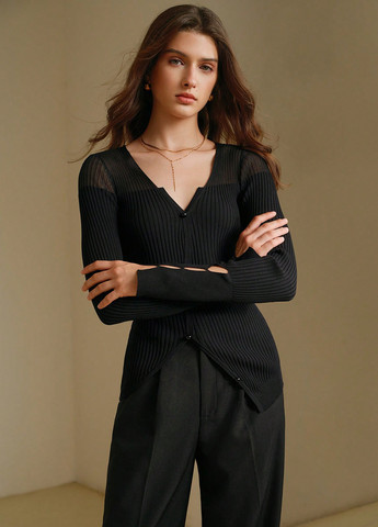 Черный демисезонный пуловер пуловер SHEIN