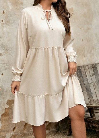 Молочна кежуал сукня а-силует SHEIN однотонна