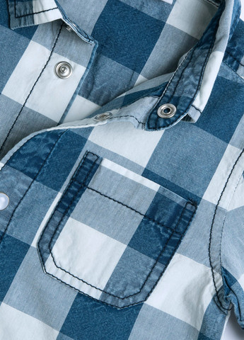 Темно-голубой кэжуал рубашка в клетку Chicco