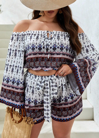 Костюм (кроп-топ, шорти) SHEIN (301587327)