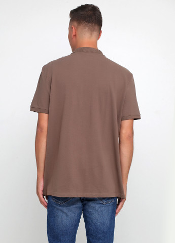 Светло-коричневая футболка-поло для мужчин C&A однотонная