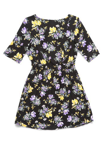 Чорна кежуал сукня на запах Abercrombie & Fitch з квітковим принтом