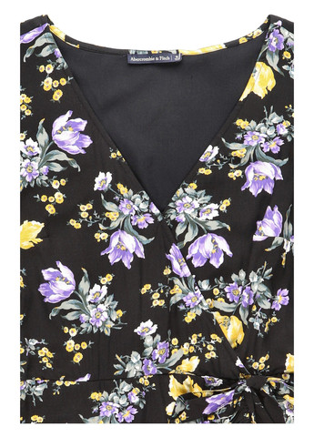 Чорна кежуал сукня на запах Abercrombie & Fitch з квітковим принтом