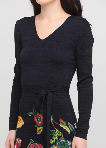 Чорна кежуал сукня сукня светр Desigual з квітковим принтом