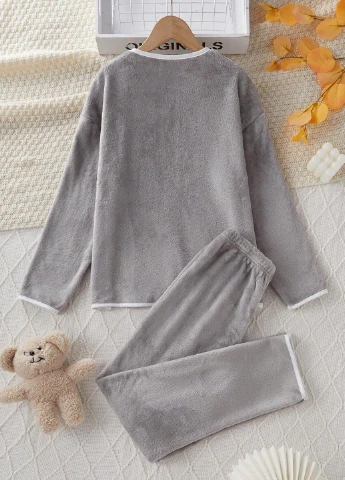 Сіра всесезон піжама (кофта, штани) кофта + брюки SHEIN