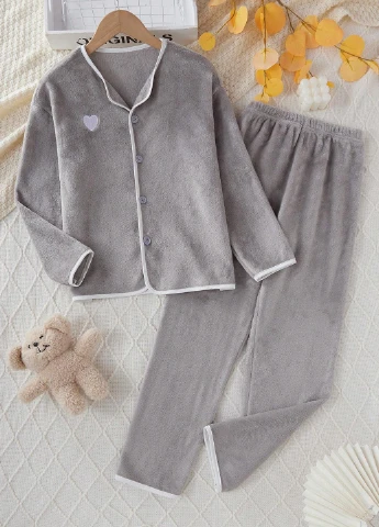 Сіра всесезон піжама (кофта, штани) кофта + брюки SHEIN