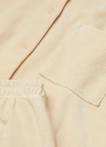 Светло-бежевая всесезон пижама (рубашка, шорты) рубашка + шорты H&M