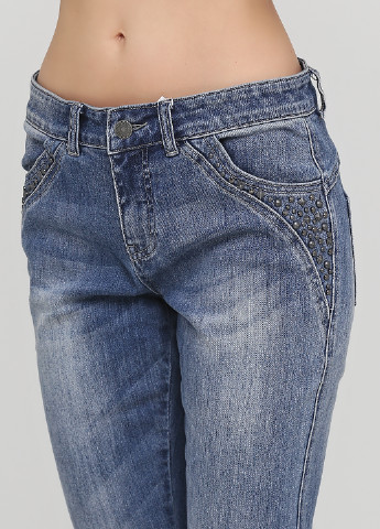 Синие демисезонные зауженные джинсы Linea Tesini