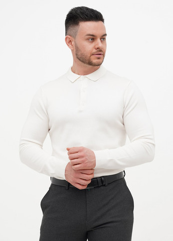 Белая футболка-поло для мужчин Trend Collection однотонная