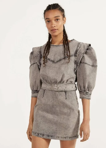 Сіра сукня демісезон,сірий, Bershka