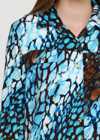 Синее кэжуал платье TRAVEL SMITH с абстрактным узором