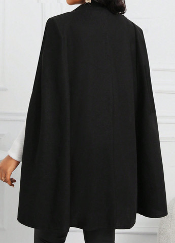 Темно-серое демисезонное Пальто кейп SHEIN