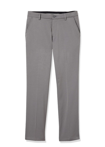 Серые кэжуал демисезонные прямые брюки Amazon Essentials