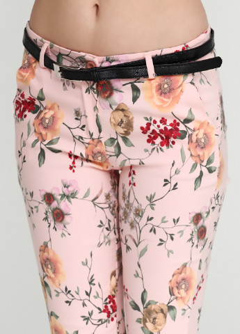 Светло-розовые кэжуал летние зауженные брюки LCK FASHION