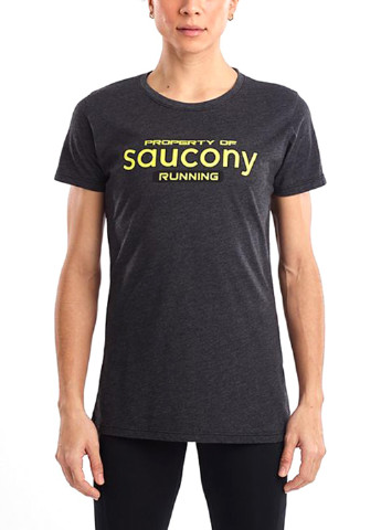 Темно-серая всесезон футболка с коротким рукавом Saucony