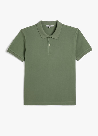 Оливковая (хаки) футболка-поло для мужчин KOTON однотонная