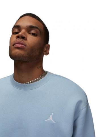 Голубой свитшот fj7776-436 Jordan однотонный вышивка (319353111)