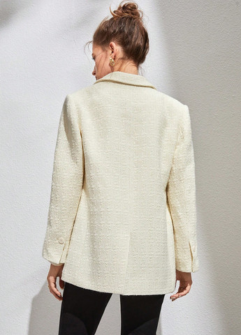 Молочный женский жакет SHEIN однотонный - демисезонный