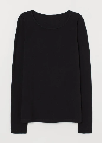 Лонгслів,чорний, H&M Basic (254913355)