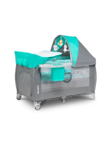 Ліжечко-манеж SVEN PLUS TURQUOISE/GREY, 125x65x77 см Lionelo (228856822)