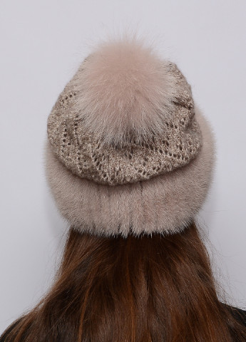 Женская зимняя норковая шапка с бубоном Меховой Стиль ажур (199007434)