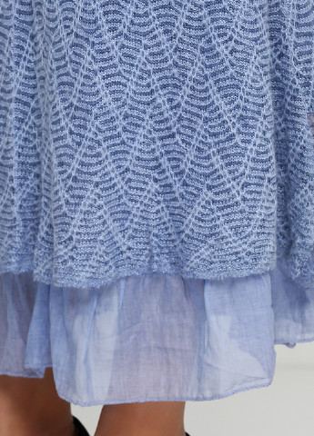 Синяя кэжуал фактурная юбка Made in Italy а-силуэта (трапеция)