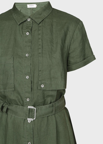 Оливковое (хаки) кэжуал платье рубашка PRPY однотонное