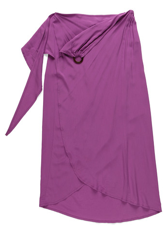 Сиреневая кэжуал однотонная юбка C&A на запах