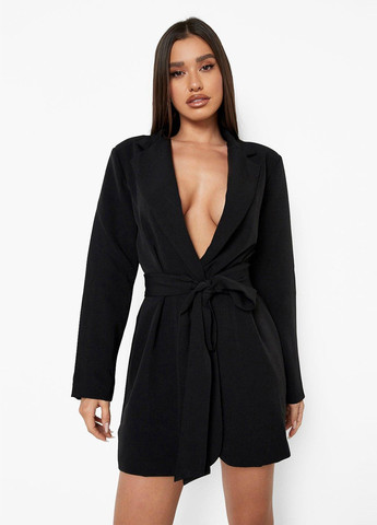 Чорна кежуал сукня сукня-жакет Boohoo однотонна