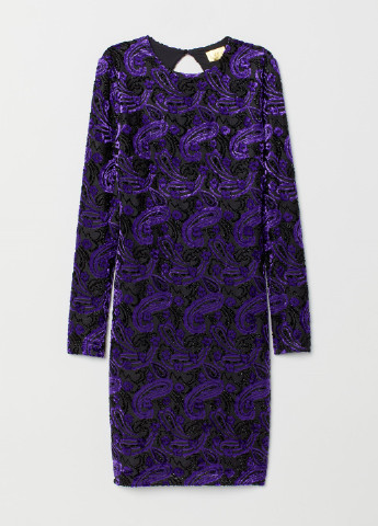 Фиолетовое коктейльное облегающее платье H&M однотонное