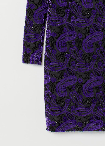 Фиолетовое коктейльное облегающее платье H&M однотонное