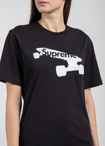Черная всесезон черная футболка с принтом Supreme Spain